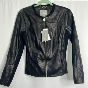 Soia & Kyo Black Leather Zip Front Jacket